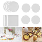 ResinWorld 4 Pack Diamond Edge Crystal Coaster Molds for Resin Casting + 8 Pack Thick 4 inches Resin Coaster Molds Set ResinWorld