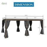 Domi Louvered Pergola 12' × 20', Outdoor Aluminium Pergola with Adjustable Roof, Curtains and Netting, Hardtop Gazebo for Patio, Deck, Garden, Yard, domi outdoor living