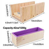 Silicone Soap Molds, 5 Pcs Rectangular Wooden Silicone Soap Mold Set with Wood Soap Cutter Mold and Wavy & Straight Planer Cutting Tool Set for DIY EVINIS