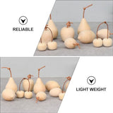 COHEALI Unfinished Wooden Fruits 5pcs Unpainted Blank Pear Apple Lemon Cherry Kiwi 3D Fruits Models for DIY Painting Drawing Craft COHEALI