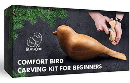 BeaverCraft Wood Carving Kit Comfort Bird DIY Kits for Adults & Teens Whittling Knife Kit for Beginners Kids Hobbies Adult Craft Kits - Wood Carving