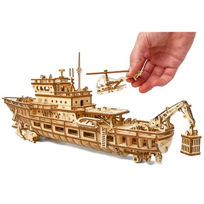 Wood Trick Yacht Mechanical 3D Wooden Puzzles for Adults and Kids to Build - Rides up to 8 ft - Model Kits for Adults - DIY Wooden Models for Adults - WoodArtSupply