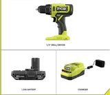 RYOBI ONE+ 18V Cordless 1/2 in. Drill/Driver Kit with (1) 1.5 Ah Battery and Charger RYOBI