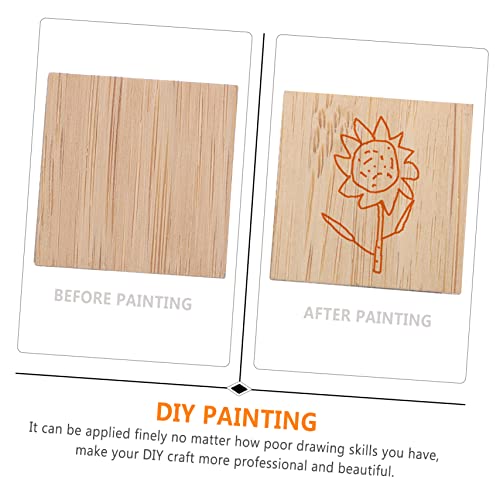 MAGICLULU 25pcs Hand Painted Bamboo Unfinished Triangle Discs Unfinished Wood Board - Slices Wood Rectangles Crafts DIY Wood Squares for Crafts Kids MAGICLULU