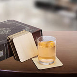 ZEAYEA 50 Pcs Unfinished Wood Squares Pieces, 4 x 4 Inch Thick Wood Coasters, Wooden Tiles for Coasters, Blank Wood Slices for Crafts, Painting, ZEAYEA