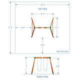 Backyard Discovery Durango All Cedar Classic Swing Set, 2 Pinch Free Belt Swings, Easy Assembly, Durable, Water Resistant, Steel Corner Supports, 2 Backyard Discovery