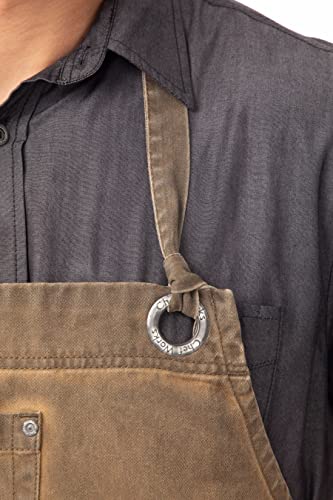 Chef Works Unisex Dorset Bib Apron, Golden Brown, One Size - WoodArtSupply