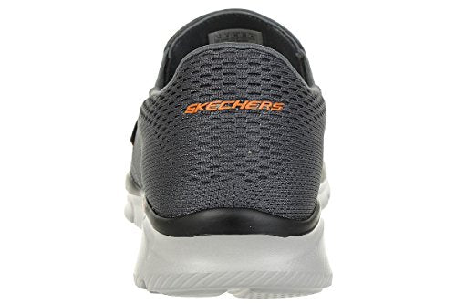 Skechers Men's Equalizer Double Play Slip-On Loafer,Charcoal/Orange,8 M US - WoodArtSupply