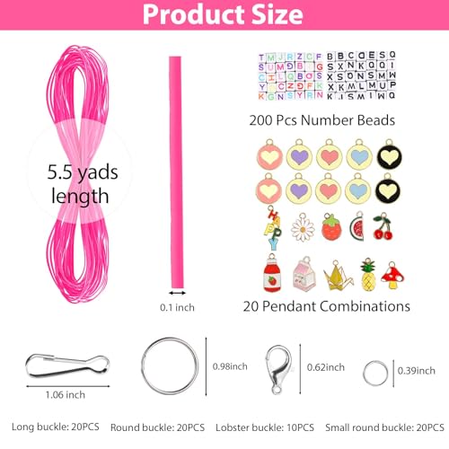 20 Bundles Lanyard String Kit, Gimp Bracelet Making Kit Boondoggle String  Plastic Lacing Cord with 200 Beads, 20 Pendant,Gimp String Kit for DIY –  WoodArtSupply