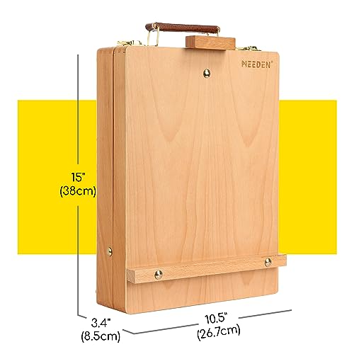 MEEDEN Tabletop Easel, Solid Beech Wood Table Top Art Easels for Painting Canvas, Sketchbox Easel, Adjustable Desktop Easel, Table Easel for MEEDEN