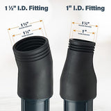 POWERTEC 70355 Dust Collection Hose Kit | 10' Hose with 1 Quick Connector 2-1/4" to 2-1/2" OD and 2 Fittings for Woodworking Power Tools, Wet/Dry POWERTEC