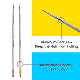 MEEDEN Miniature Detail Paint Brushes, 2/0 3/0 0 Small Fine Tip Paintbrush Set for Acrylic Watercolor Painting, Model Paint Brush for Craft, Nail MEEDEN