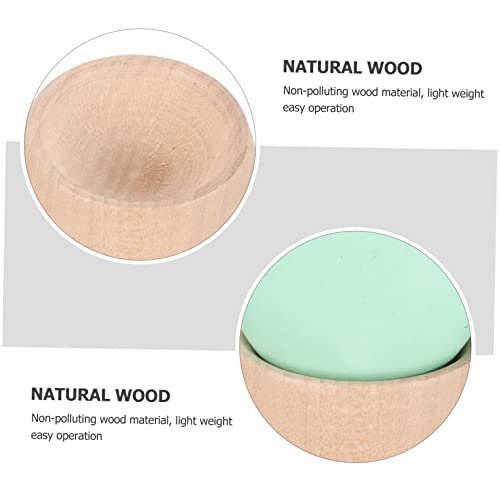 DECHOUS 1 Set Easter Eggs Unfinished Wooden Egg Wooden Egg Stand Wooden Egg Holder Easter Egg Cup Wooden Fake Eggs Artificial Food Props Easter Egg DECHOUS