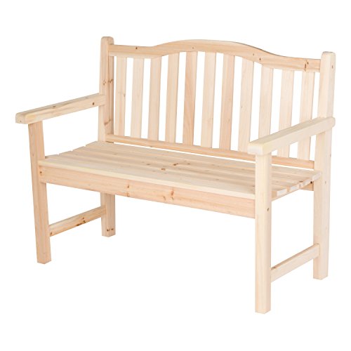 Shine Company 4212N Belfort II Garden Wood Patio Bench – Natural - WoodArtSupply