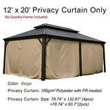 Kozyard Gazebo Privacy Curtain Outdoor Waterproof Sidewall for Hardtop Gazebo, OEM Replacement for Patio Gazebo Curtains for Alexander, Caesar, Kozyard