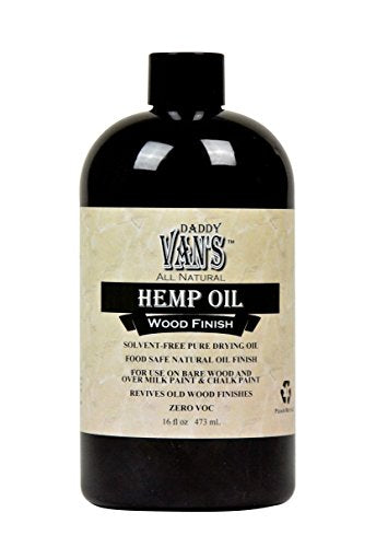 Daddy Van's All Natural Hemp Oil Wood Finish and Restorer | Food Safe | Chemical Free | Zero VOC | Butcher Block (16 oz.) - WoodArtSupply