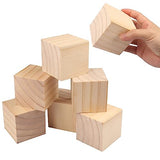 6 Packs Wooden Blocks for Crafts, 3.15 Inch Pine Wood Cubes, 8 x 8 x 8 cm Wooden Cubes for Paint, Stamp, Decorate, DIY Projects and Personalized GNIEMCKIN