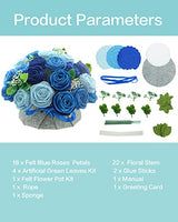 BAZIMA DIY Felt Flower Art Craft Kit, DIY Felt Blue Rose Pot Bonsai Kit, Floral Gifts,Beginner Craft Kit,Arrange Pre-Cut Felt Flowers and Foliage BAZIMA ALICE