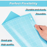 HTVRONT Light Grip Cutting Mats for Cricut, 2 Pack Cutting Mats 12x12 for Cricut Maker/Maker 3/Explore 3/Air/Air 2/One, Light Adhesive Sticky Blue HTVRONT