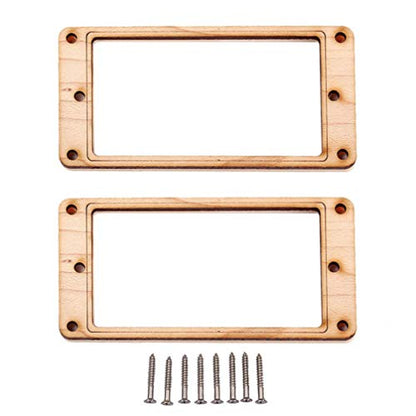 SUPVOX Pickup Frame Maple Wood Plastic Humbucker Mounting Ring with 8 Screws for Musical Instrument Guitar Bass GB305P (Golden) 2pcs - WoodArtSupply