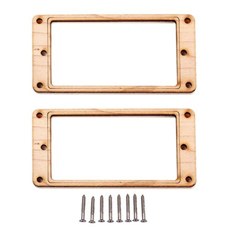 SUPVOX Pickup Frame Maple Wood Plastic Humbucker Mounting Ring with 8 Screws for Musical Instrument Guitar Bass GB305P (Golden) 2pcs SUPVOX
