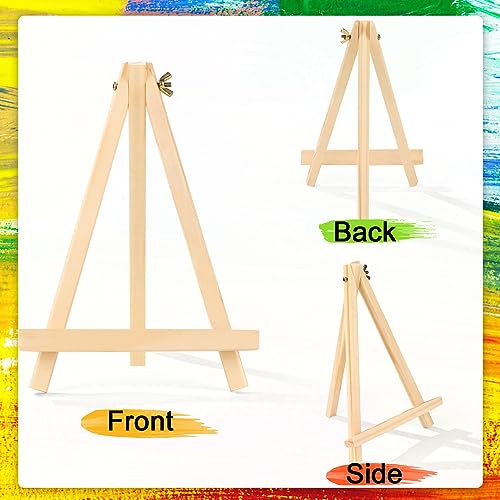  12 Pack 9 Inch Wood Easels, Easel Stand for Painting Canvases,  Art, and Crafts, Tripod, Painting Party Easel, Kids Student Tabletop Easels  for Painting, Portable Canvas Photo Picture Sign Holder
