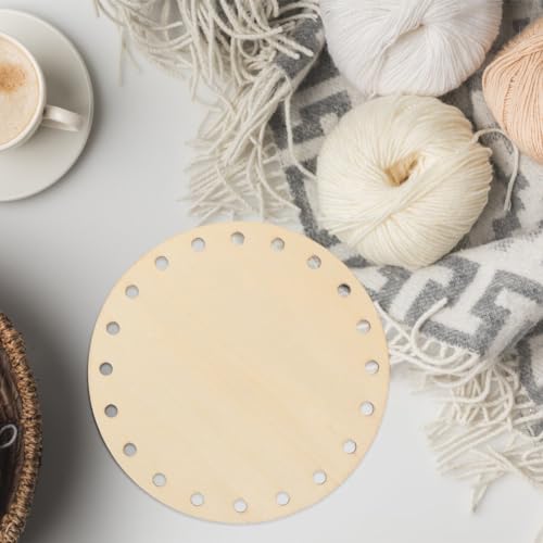 ULTNICE 4pcs Natural Wooden Basket Bottom Circle Shape Blank Crochet Knitting Basket Wood Base Shaper for DIY Basket Craft Weaving Making Supplies ULTNICE