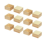 12-Pack Square Wood Box Unfinished Small Wooden Boxes for Crafts (Outer 3.7X 3.7X 2 in,Interior 3.2 x 3.2 x1.9 in) Cregugua