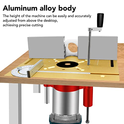 Adjustable Router Lift for Woodworking Universal Trimming Machine,Aluminum Under Lifting Table Router Base for Router Table Insert Base Plate with PerGar