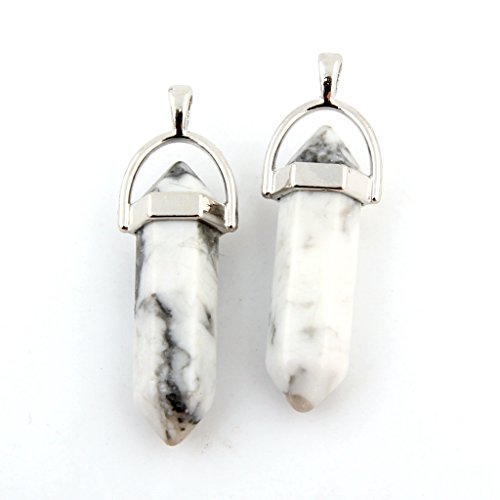 Mutilcolor 50pcs Gemstone Bullet Meditation Healing Pointed Chakra Crystal Stone Random Color Pendants for Necklace Jewelry Making Cmidy