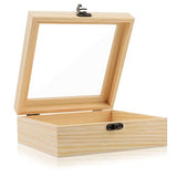 Wooden Box,Extral Large Unfinished Pine Wood Boxes Wooden Storage Box,Rectangle Unfinished Pine Wood Box Natural Wooden with Hinged Lid and Front Nsmykhg