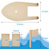 Deekin 48 Packs DIY Wood Sailboat Craft Wooden Boat Toy Rubber Band Paddle Model Boat Kits to Build and Paint for DIY Craft Gift School Projects Deekin