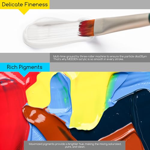 MEEDEN Titanium White Acrylic Paint, Heavy Body, 6 x 60ml/2 fl oz MEEDEN