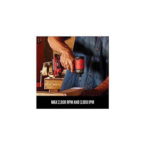 CRAFTSMAN V20 Cordless Impact Driver Kit, 1/4 inch, Battery and Charger Included (CMCF810C1) Craftsman