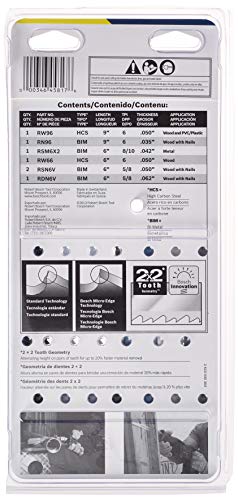 BOSCH RAP7PK 7-Piece Reciprocating Saw Blade Set - WoodArtSupply