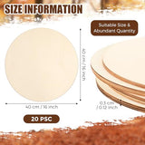 Suzile 20 Pcs 16 Inch Round Wood Circles for Crafts Unfinished Wood Rounds Blank Wood Signs Wood Cutouts Wood Discs for Crafts, Door Hanger, Door Suzile