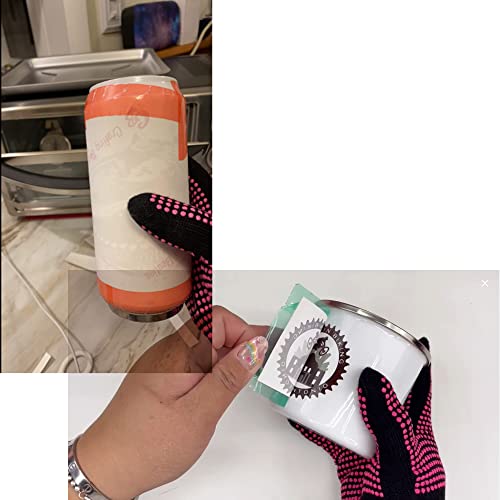 Dielianyi Heat Resistant Gloves for Convection Oven Making Sublimation tumblers Sublimation Heat Transfer Process Silicone Bump Glove with 2 Rolls Dielianyi