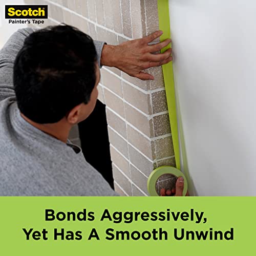 Scotch Painter's Tape Rough Surface Extra Strength Painter's Tape, Green, Tape Protects Surfaces and Removes Easily, Rough Surface Painting Tape for Scotch