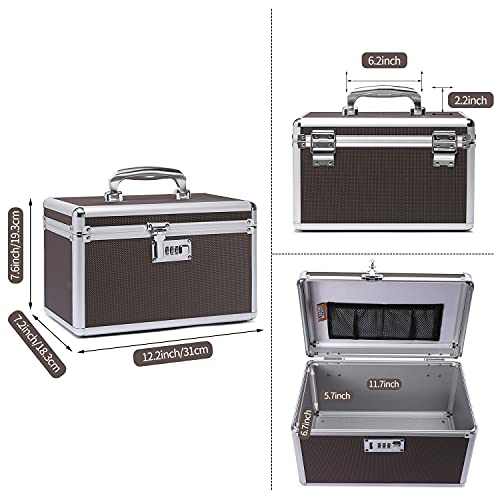 Locking Medication Box with Portable Storage Case, Childproof Medicine Lock Organizer, 12.2''x 7.2''x 7.6'', Lockable Empty First Aid Storage HEWEI WORKS