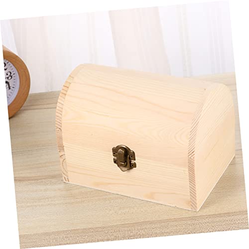 TEHAUX 3pcs Boxes wooden box jewelry organizer tray unfinished wooden jewelry case craft storage strawberry decor DIY wooden wood gifts handmade TEHAUX