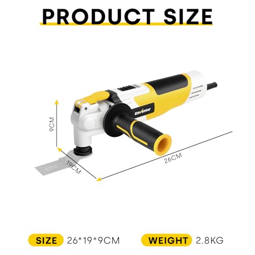 ENVENTOR Oscillating Multi Tools, 2.5A Electric Oscillating Saw Corded with 43PCS Accessories, 15000-22000 OPM, 6 Variable Speeds, 3°Oscillation - WoodArtSupply