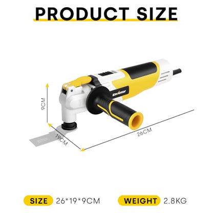 ENVENTOR Oscillating Multi Tools, 2.5A Electric Oscillating Saw Corded with 43PCS Accessories, 15000-22000 OPM, 6 Variable Speeds, 3°Oscillation - WoodArtSupply