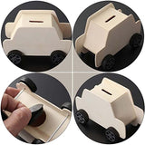 STOBOK 6Pcs DIY Unfinished Wooden Piggy Bank Car Shaped Wood Coin Bank Wood Change Box Paint Decorate Assembly Box Craft Kits for Kids Adult Gift STOBOK
