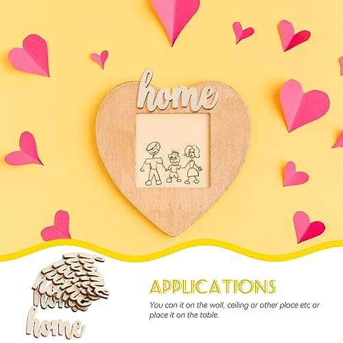Amosfun 15pcs Unfinished Wooden Letters Sign Home Wood Cutout Sign Tabletop Decor Sign for Painting DIY Crafts Decorations Amosfun