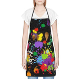 Senheol Colorful Painting Artist Apron, Waterproof Adjustable Aprons with 2 Pockets for Women Men Adults, Gifts for Artists Senheol