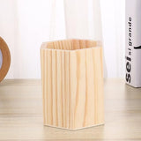 Ciieeo 2 Pcs Wooden Pen Holder Unfinished Wood Makeup Brush Holder Remote Control Holder Cup for Home Office Desk Storage Supplies(Hexagon) Ciieeo