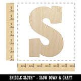 Letter S Uppercase Fun Bold Font Unfinished Wood Shape Piece Cutout for DIY Craft Projects - 1/4 Inch Thick - 6.25 Inch Size Sniggle Sloth