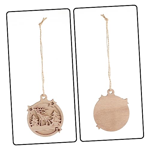 ABOOFAN 50 Pcs Double Decorative Wood Chips Unfinished Wood Christmas Cutouts Unfinished Wood Christmas Ornaments Unfinished Painting Wood Crafts 7c ABOOFAN