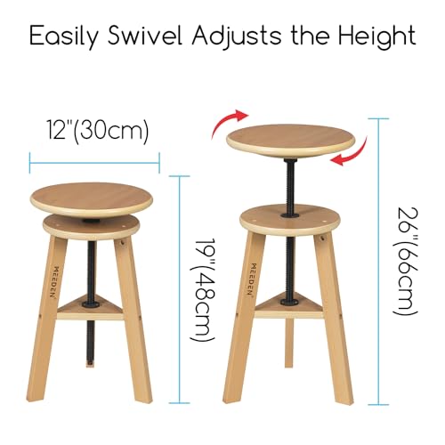 MEEDEN Wood Drafting Table & Stool Set,Artist Stool and Craft Table with Adjustable Height,Tiltable Tabletop for Artwork, Graphic Design, Reading, MEEDEN