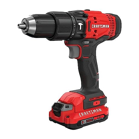 CRAFTSMAN V20 Cordless Hammer Drill, 1/2 inch, Battery & Charger Included (CMCD711D1) Craftsman